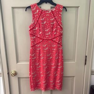 Elegant Coral Lace Dress